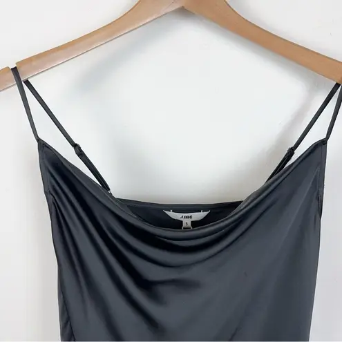 NWT J.ING Black Draped Collar Slip Midi Dress
