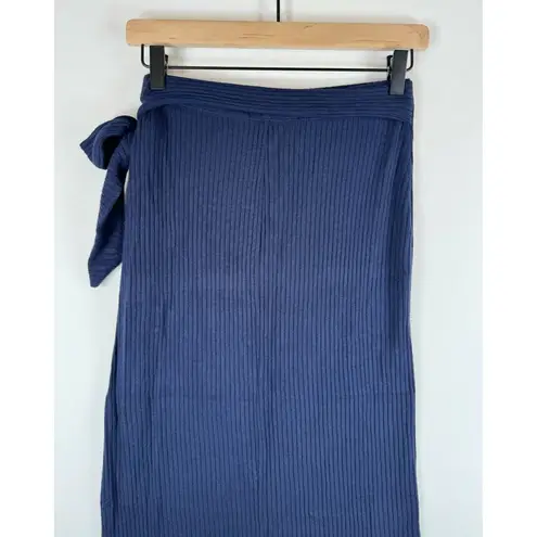 Reformation  Jeans Womens Skirt Blue Midi Wrap Ribbed Knit Stretch Size Small - Image 5