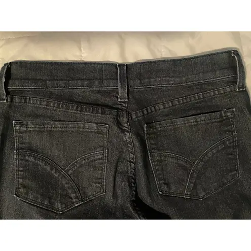 NYDJ Jeans Womens 12 Black Dark Wash Stretch Mid Rise Shaping Wide Leg Capri