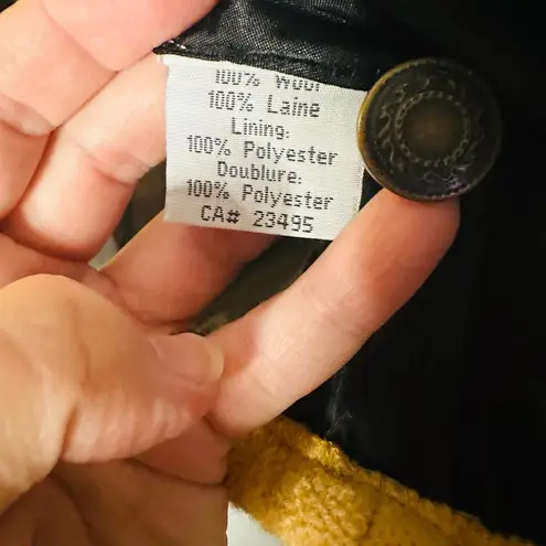 Icelandic Design Mustard Yellow Floral Wool Embroidered Shacket Jacket Size L Size L