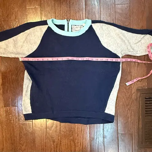 Field Flower by Wendi Reed Colorblock Raglan Sweater – Medium Blue