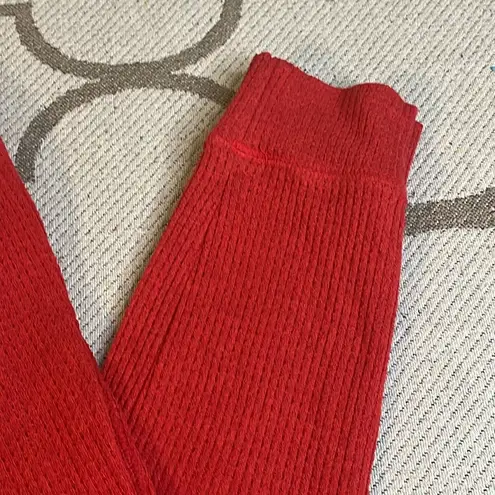 Aerie  Red Waffle Knit Pajama Lounge Leggings Jogger Bottoms