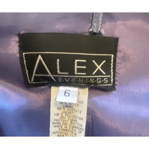 Alex Evenings Dress Womens 6 Periwinkle Blue Sheen Shine Mother of the Bride