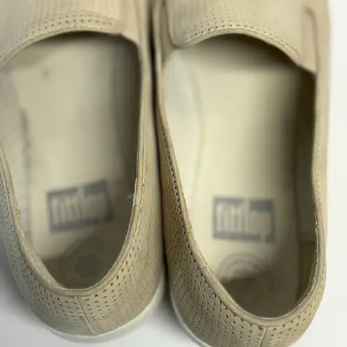 FitFlop Fit Flops Shoes Woman's 9 Tan F-Pop Skate Perforated Nubuck Leather Comfort