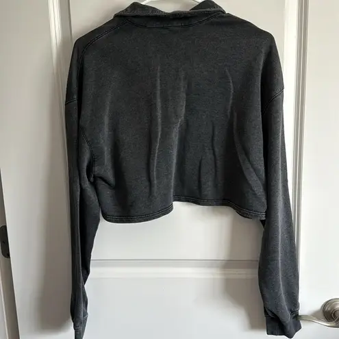 H&M Collared oversized cropped sweatshirt