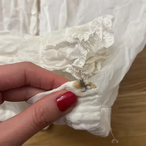 Vintage edwardian lace edgaed blouse Size XS