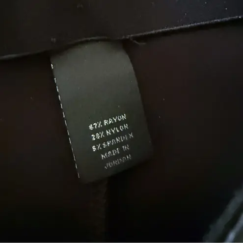 Investments Slim Factor No Waist Coated Ponte Flare Pants Faux Leather Black SZ L New