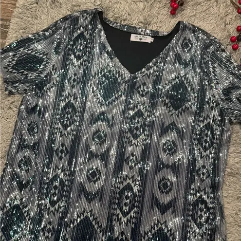 Crazy Train Sequin Aztec Western Dress Size XL