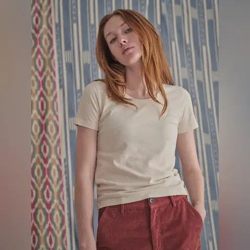 Mollusk Athena Hemp Scoop Tee in Mustard Orange