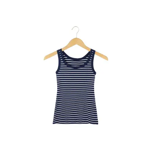 Caslon Women’s XS Blue White Striped Cotton Tank Top Sleeveless Nautical