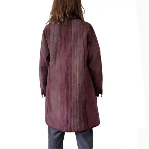 REVERSIBLE Coat Lightweight Nehru Collar Maroon Wine Color LAGENLOOK Fits M