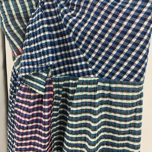 Maeve Waverly One Shoulder Multicolor Gingham Midi Dress size 6