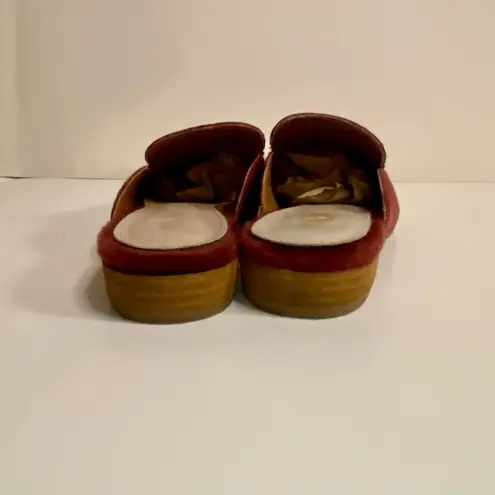 Mi.iM Lux Burgundy Red Calf Hair Mule Loafer Slipper Flats Womens 7.5