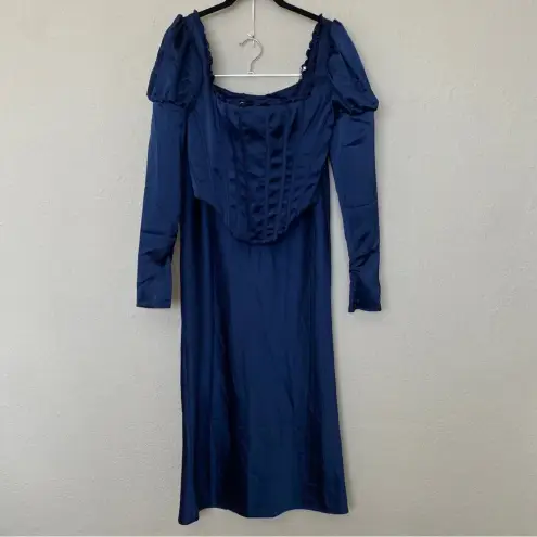 House Of CB  'Dana'‎ & Charlene Navy Puff Sleeve Corset & Maxi skirt Set NWOT L