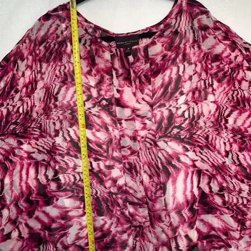 Dana Buchman Red and Pink Graphic Blouse Size 2X