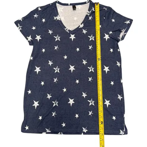 32 Degrees Heat 32 Degrees Cool Sleepwear Super Soft Blue Star Pajama Shirt Small