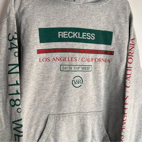 Young & reckless Sweatshirt Hoodie Gray Large