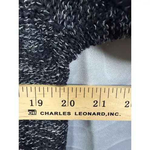 J Crew Sweater Womens Medium Black Gray Marled Open Front Cardigan Linen Blend