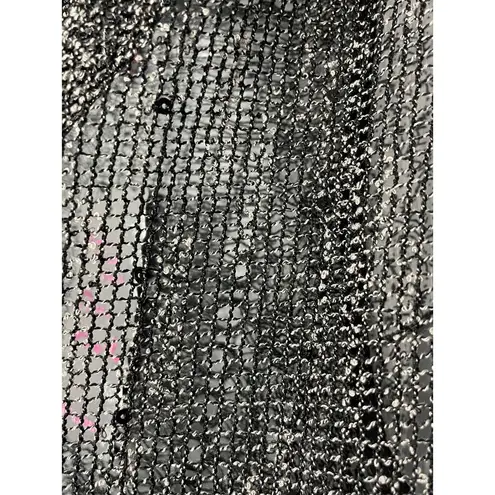 Pretty Angel Mesh Lace Sleeveless Draped Front Cover Up Duster Size S/M NEW Gray