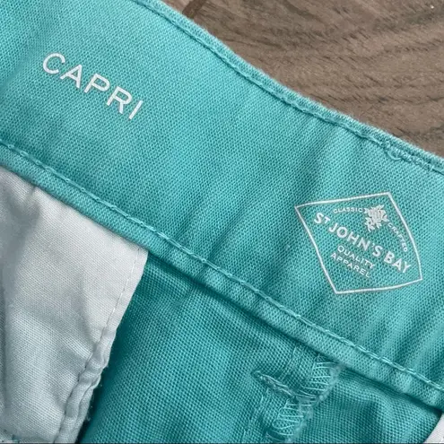 st. john's bay St. John’s Bay Aqua blue crop pants size 14