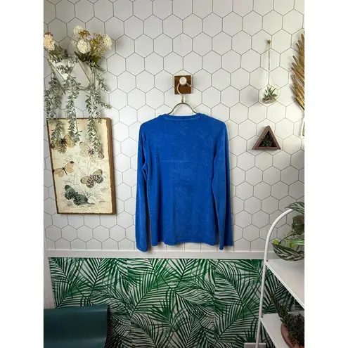Goldie Velour Blue Long Sleeve T-Shirt - Size - XS