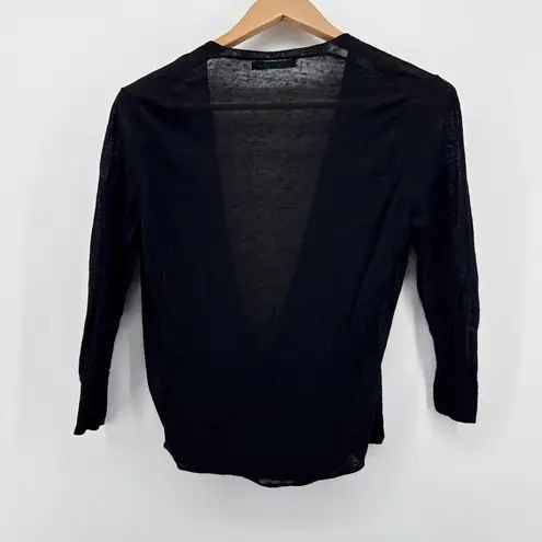 Nic+Zoe Black Linen Viscose Two-Way Cardigan Sweater Size Large Lightweight