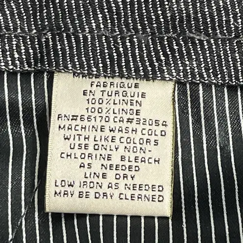 Elevenses NEW Womens Trousers Wide Leg 100% Linen Pants Cuffed Hem Black Sz 2S