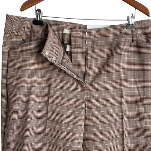 Cato  Women Pants 18W Beige Plaid Wide Leg Retro Style 70s Academia Preppy Office