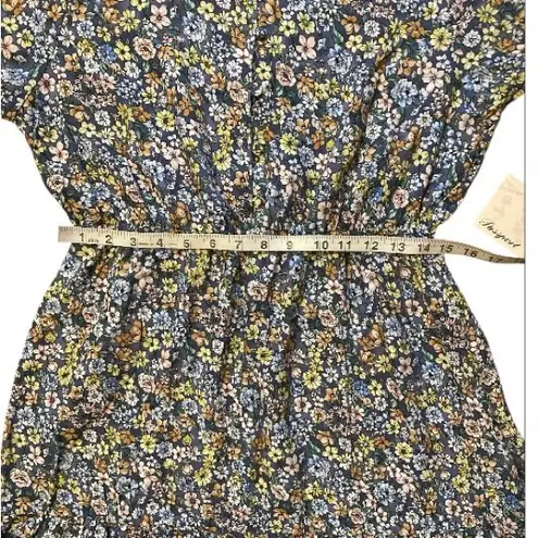 Passport Blue Floral Midi Flowy Dress size XL NWT