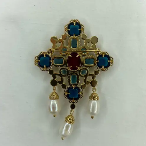 Elegant Pendant with Pearls Gold Red & Blue Gems from Metopolitian Museum of Art