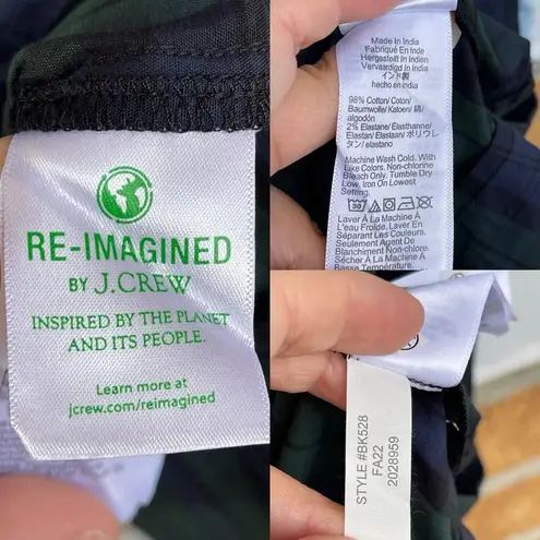 J.Crew  Cotton  Smocked Tiered Plaid Midi Dress in Navy Green Tartan medium