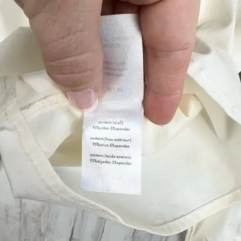 We Wore What Women's Ivory Cream Mock Neck Long Sleeve Shirred Blouse Size M