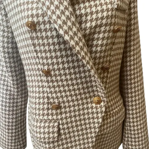 Houndstooth Women’s  Blazer Beige Size Medium