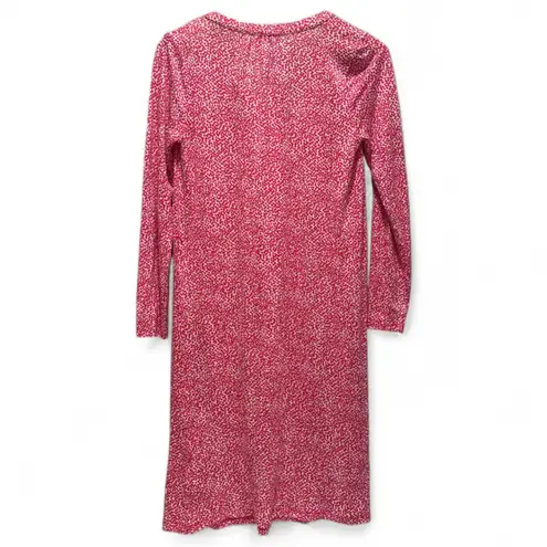 Boden Red and White Patterned Long Sleeve Jersey Dress Size 8 Regular