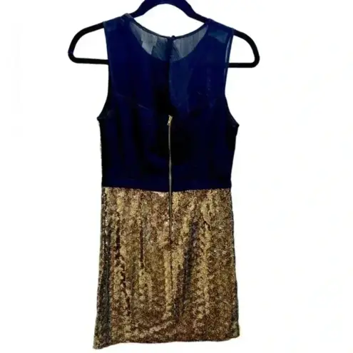 One Clothing  Gold Sequin Party Dress Sleeveless‎ Cocktail Evening Mini Dress E28