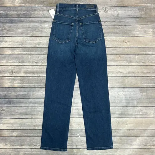 Le Jean Libertine Dark Wash Sabine Ankle Length Straight High Rise Jeans 24 NWT Blue