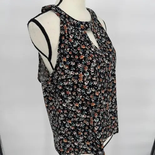 Stitch Fix The General Good Stitch & Fix Womens Halter Top Floral Mesh Black Size XXL