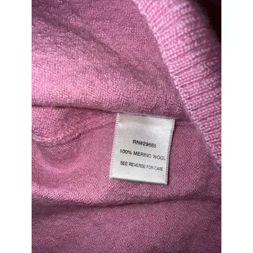Pendleton Merino Wool Turtleneck Sweater Warm Winter Layering Top M Pink Cropped