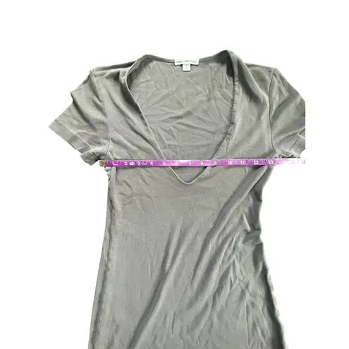 James Perse Standard SignetGreen Deep V Neck Short Sleeve T Shirt Size