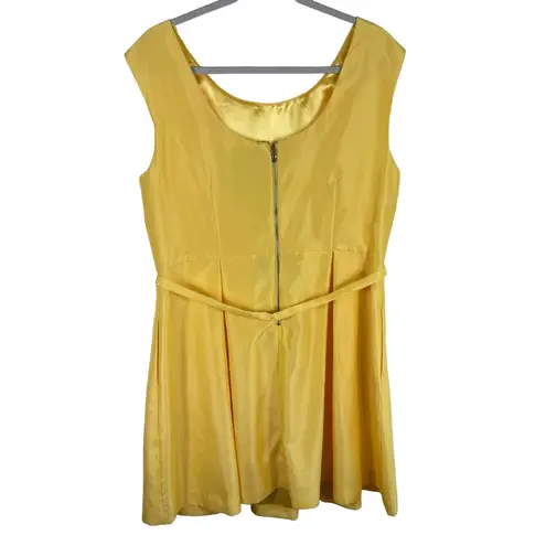 Danny & Nicole Yellow Sleeveless Pleated A-Line Dress 16