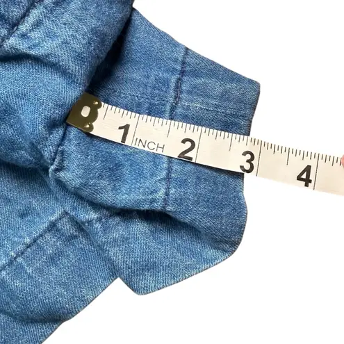 Veronica Beard Jeans Denim Romper Zip Up Long Sleeve Belted Size M Blue Size M