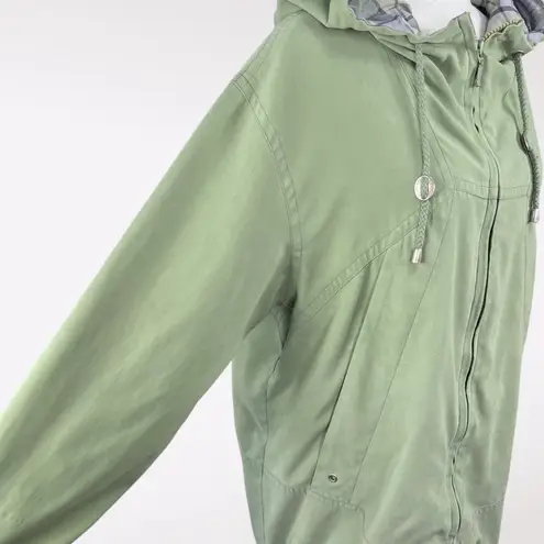 Mulberry Street Sage Green Hooded Zip Jacket Vintage 90s Large