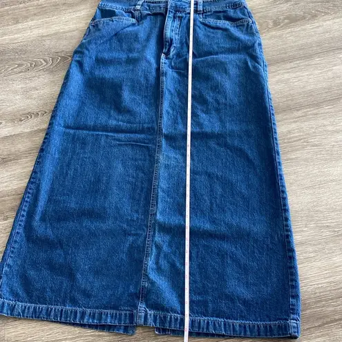 White Stag Vintage Y2K long denim maxi skirt with slit hem 12 large