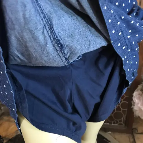 Catherines DENIM STAR PRINT SKIRT WITH SHORTS LINING (30W)