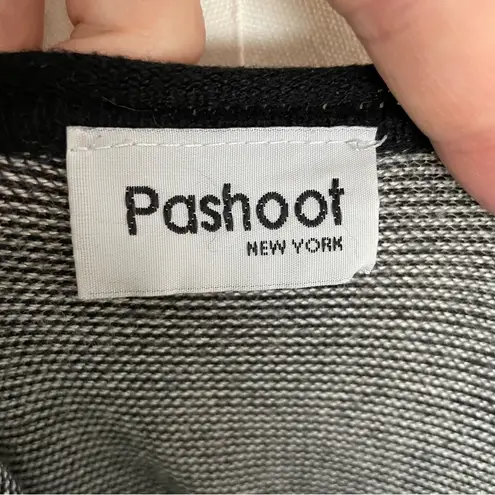 Vintage Pashoot Tunic Sweater Striped Lightweight Pockets Lagenlook Black White Size M