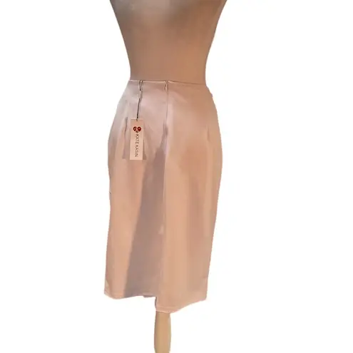 Kate Kasin NWT White Knee Length Knotted Side Wrap Skirt Size XL