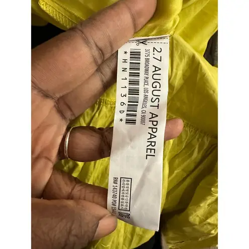 English Factory Puff Short Sleeve Midi Dress Square Neck Ruffle Smocked Detail S