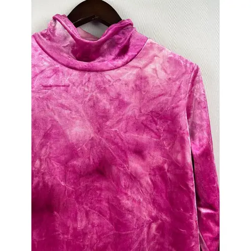 Rachel Roy Women’s 1X Light & Dark Pink Long Sleeve Velvet Turtleneck