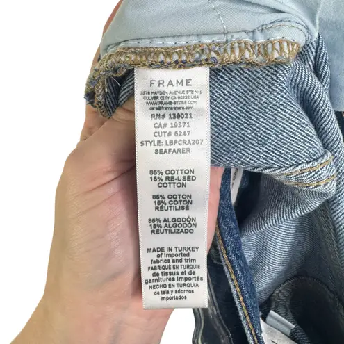 Frame Le Baggy Palazzo Jeans Altered Raw Hem Size 26 Wide Leg Flare Medium Wash - Image 11