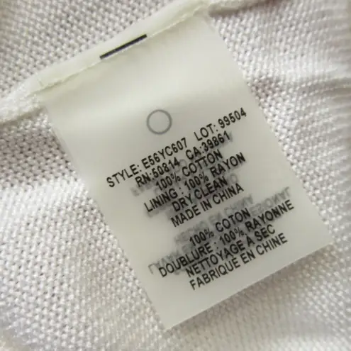 Elie Tahari NWT Vara Crochet Knit Maxi in Antique White Lace-up Back Dress S